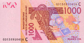 P315c Burkina Faso W.A.S. C 1000 Francs Year 2003