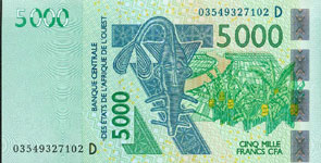 P417d Mali W.A.S. D 5000 Francs Year 2003