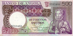 P107 Angola 500 Escudos Year 1973