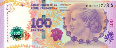 P358a/A Argentina 100 Pesos 2012 (Evita Peron)