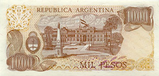 P304d Argentina 1000 Pesos Year nd