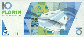 P11 Aruba 10 Florin Year 1993