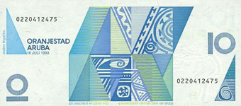 P11 Aruba 10 Florin Year 1993