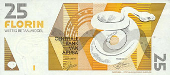 P12 Aruba 25 Florin Year 1993