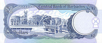 P66a Barbados 2 Dollar Year 2007