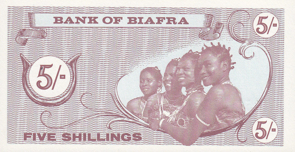 P1 Biafra 5 Shillings Year 1967