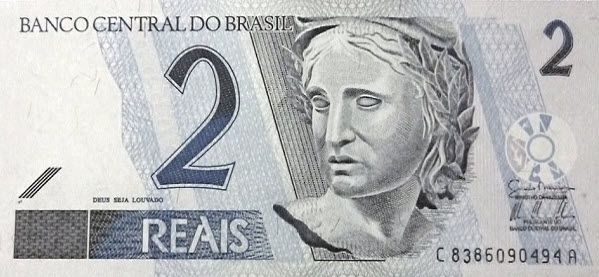 (039) Brazil P249g - 2 Reais (2010)