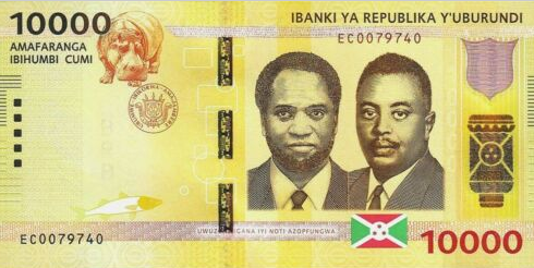P54 Burundi 10000 Francs Year 2015