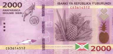 P52 Burundi 2000 Francs Year 2015