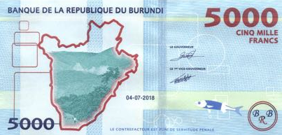 P53 Burundi 5000 Francs Year 2015