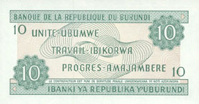 P33e Burundi 10 Francs Year 2005