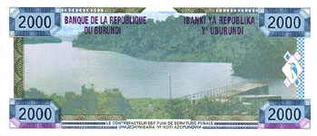 P41 Burundi 2000 Francs Year 2001