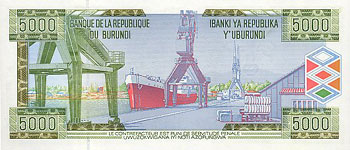 P42b Burundi 5000 Francs Year 2003