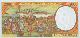 P303 F Central African Rep. 2000 Francs Year 1998/99