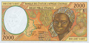 P403 L Gabon 2000 Francs Year 2000