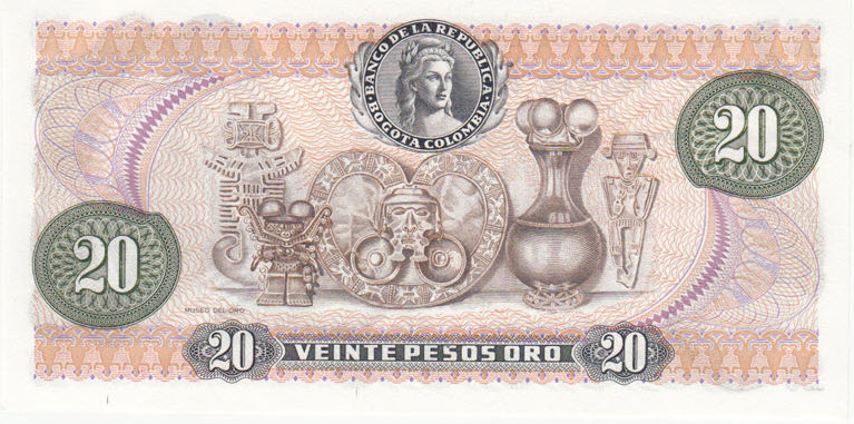 P409d Colombia 20 Pesos Year 1981