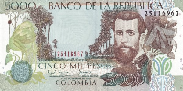 P452a Colombia - 5000 Pesos Year 2001