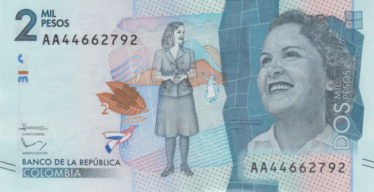 (129) Colombia P458 - 2000 Pesos Year 2018