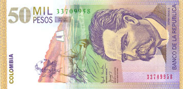 P455g Colombia 50.000 Peso Year 2002