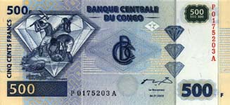 P 96 Congo Dem. Rep. 500 Francs Year 2002