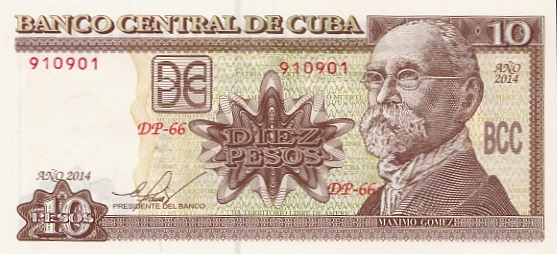 P117p Cuba 10 Pesos Year 2014