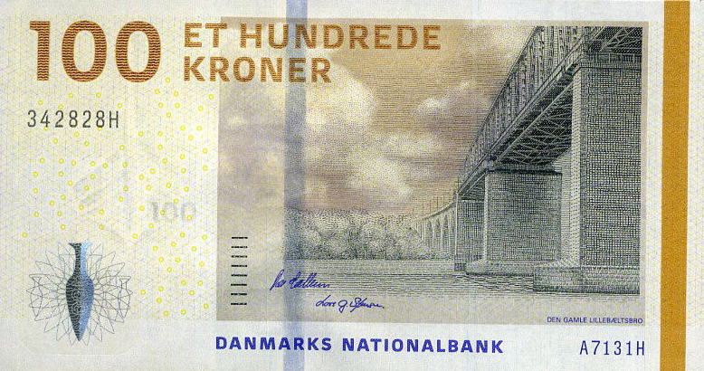 P66 Denmark 100 Kronur Year 2010