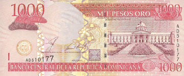 P173b Dominican Republic 1000 Pesos Oro Year 2003