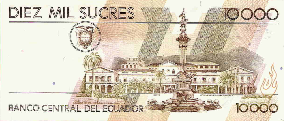 P127e Ecuador 10.000 Sucres Year 1999