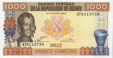 P32 Guinea 1000 Francs Year 1985