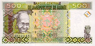 P36 Guinea 500 Francs Year 1998