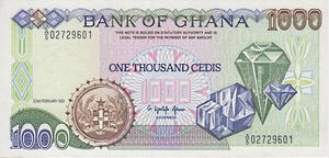 P29a 1000 Cedis Year 1991