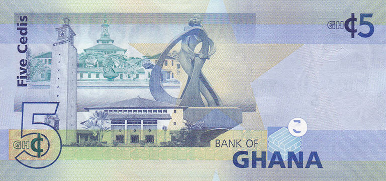 P38f Ghana 5 Cedis Year 2015