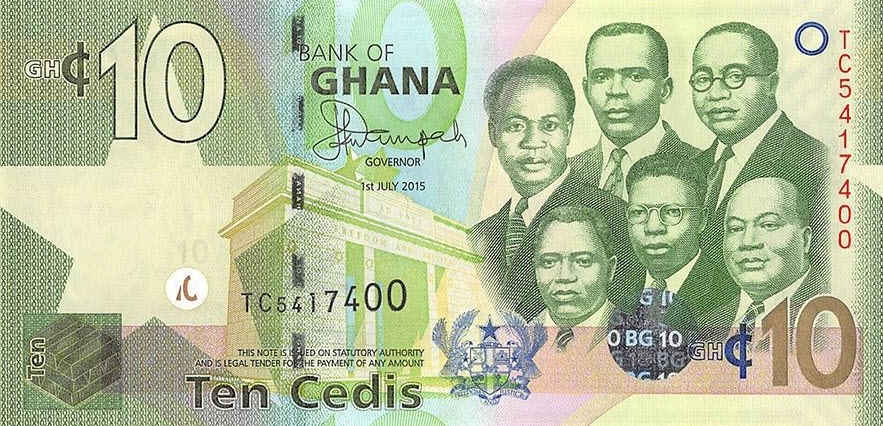 P39f Ghana 10 Cedis Year 2015