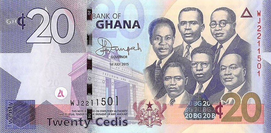 P40f Ghana 20 Cedis Year 2015