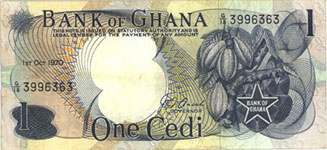 P10d Ghana 1 Cedi Year 1971