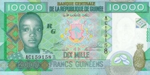 P42b Guinea 10.000 francs Year 2008
