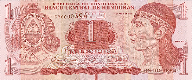 PN 96e Honduras - 1 Lempira (2022)