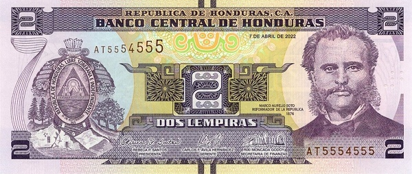 PN 97e Honduras - 2 Lempiras (2022)