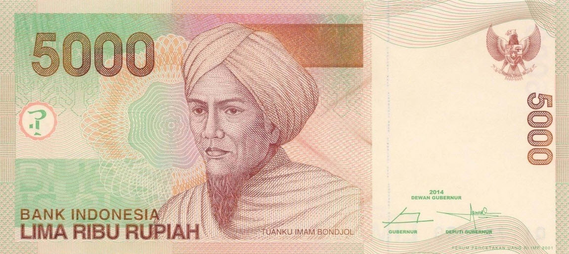 P142 Indonesia 5000 Rupiah Year 2015