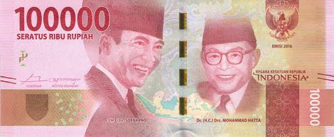 P160 Indonesia 100000 Rupiah Year 2016