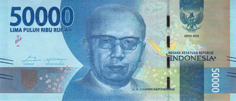 P159 Indonesia 50000 Rupiah Year 2016