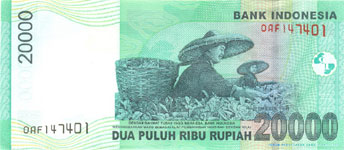 P144d Indonesia 20.000 Ruphia Year 2004/09