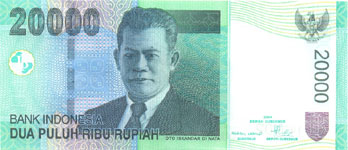 P144d Indonesia 20.000 Ruphia Year 2004/09