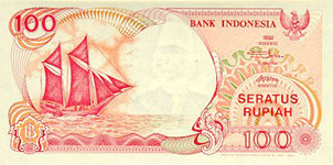 P127a Indonesia 100 Ruphia Year 1992