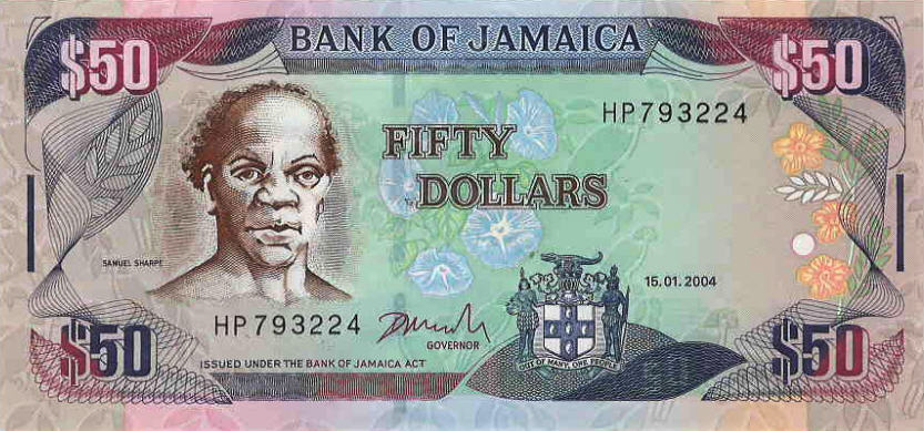 P79e Jamaica 50 Dollars Year 2004