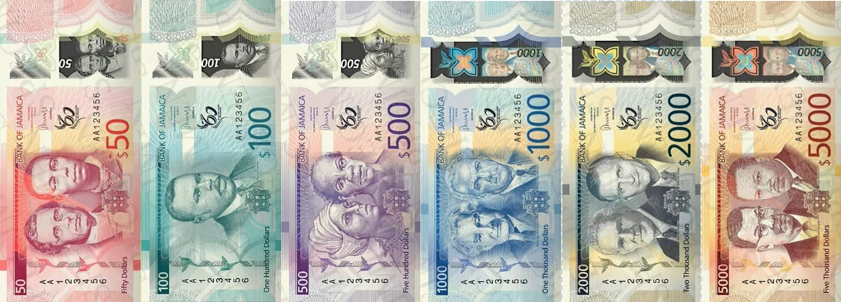 PN96-PN101 Jamaica - 50-5000 Dollars (6 Notes) (2023-Comm)