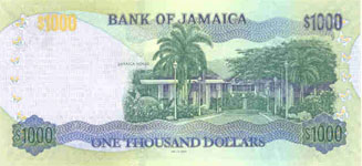 P86 Jamaica 1000 Dollars Year 2005