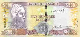 P85 Jamaica 500 Dollars Year 2005