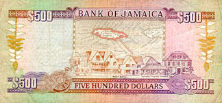 P77b Jamaica 500 Dollars Year 1996