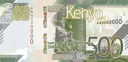 P55a Kenya 500 Shillingi Year 2019